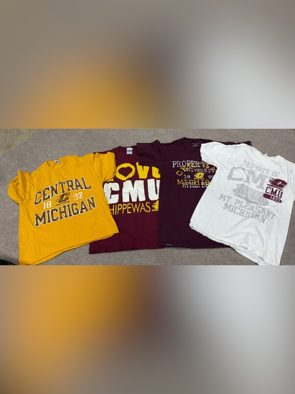 Lot of 4 Central Michigan University CMU T-Shirts